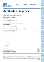 Goedkeuringen Lloyds Register DIN ISO 9001